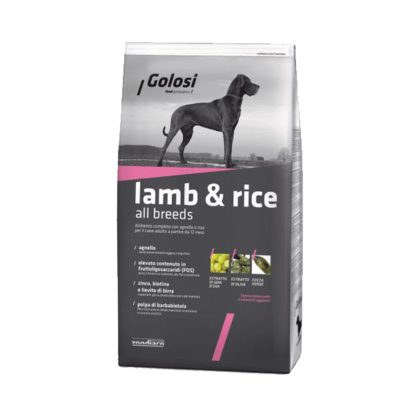 Golosi Lamb & Rice, сухой корм для собак всех пород, 12 кг