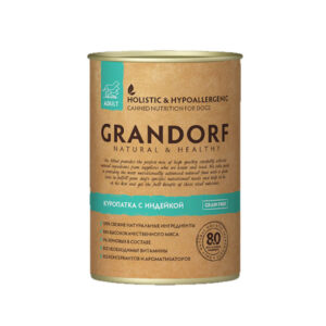 Grandorf консервы для собак куропатка с индейкой, 400 гр