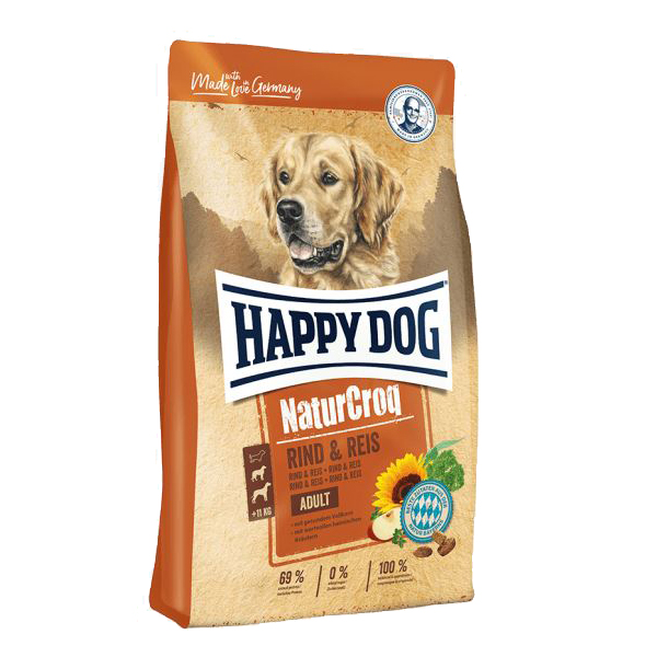 Happy Dog NaturCroq, сухой корм для собак всех пород говядина и рис, 15 кг