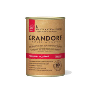 Grandorf консервы для собак ГОВЯДИНА с индейкой, 400 гр