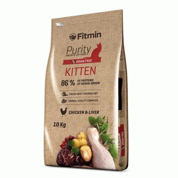 Fitmin Cat Purity, беззерновой корм для котят до 12 месяцев беременных и кормящих кошек, 10 кг