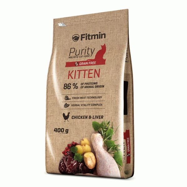Fitmin Cat Purity, беззерновой корм для котят до 12 месяцев беременных и кормящих кошек, 400 гр