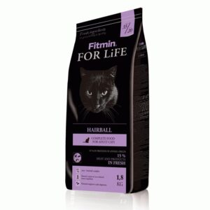 Fitmin cat For Life Hairball, корм для взрослых длинношерстных кошек, 1.8 кг