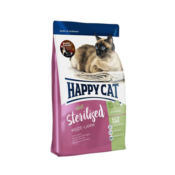 Happy Cat Adult Sterilised, пастбищный ягненок сухой корм для стерилизованных кошек, 10 кг