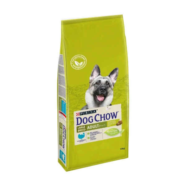 Purina Dog Chow, сухой корм для взрослых собак крупных пород индейка, 14 кг